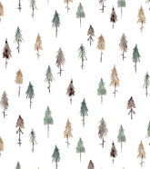 KHARU - Papier peint enfant - Motif forêt de sapin